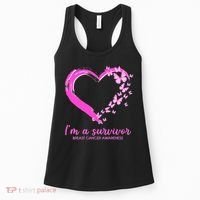 I'm a Survivor Breast Cancer Awareness Butterfly Heart Women's Tank Top thumb 0