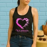 I'm a Survivor Breast Cancer Awareness Butterfly Heart Women's Tank Top thumb 2
