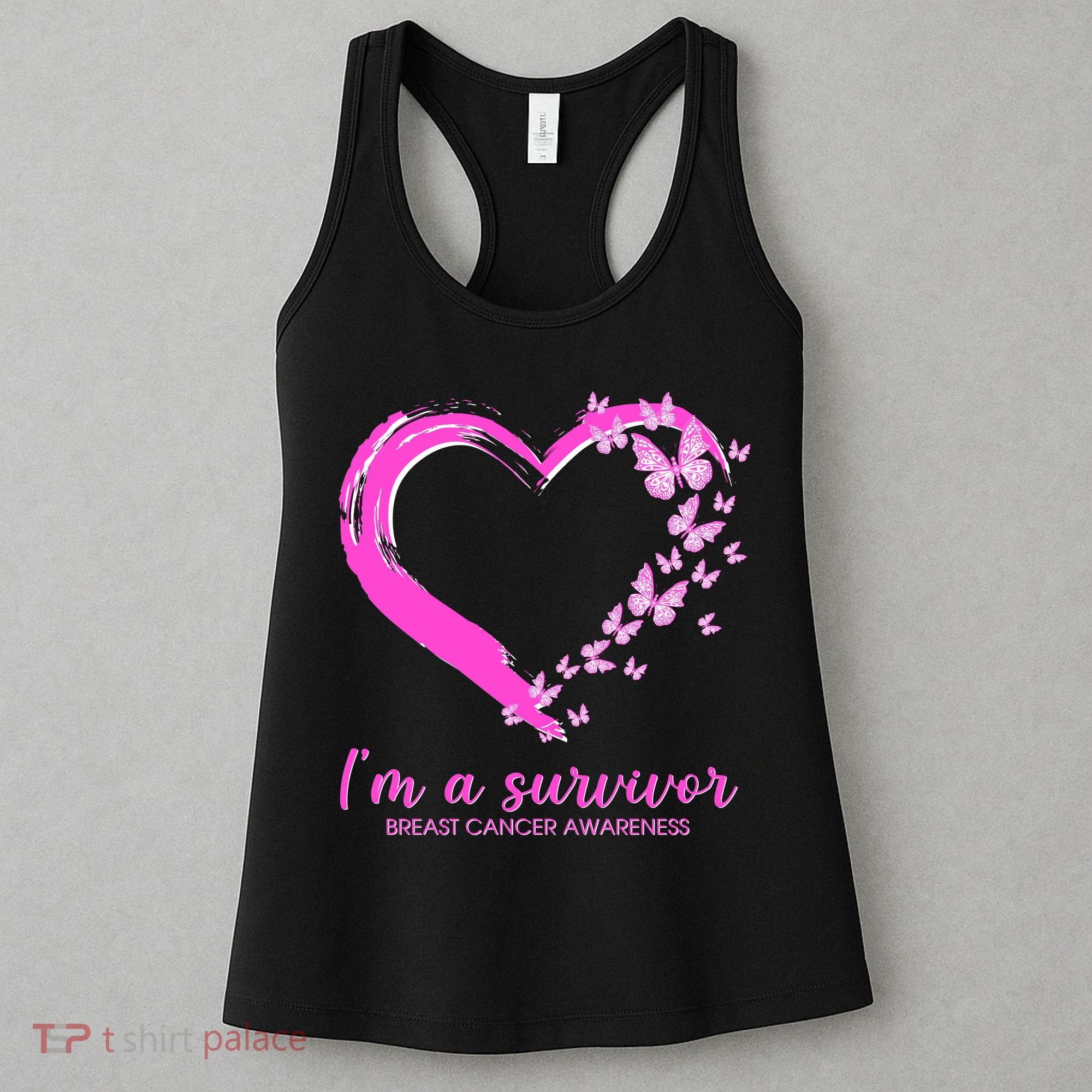 I'm a Survivor Breast Cancer Awareness Butterfly Heart Women's Tank Top