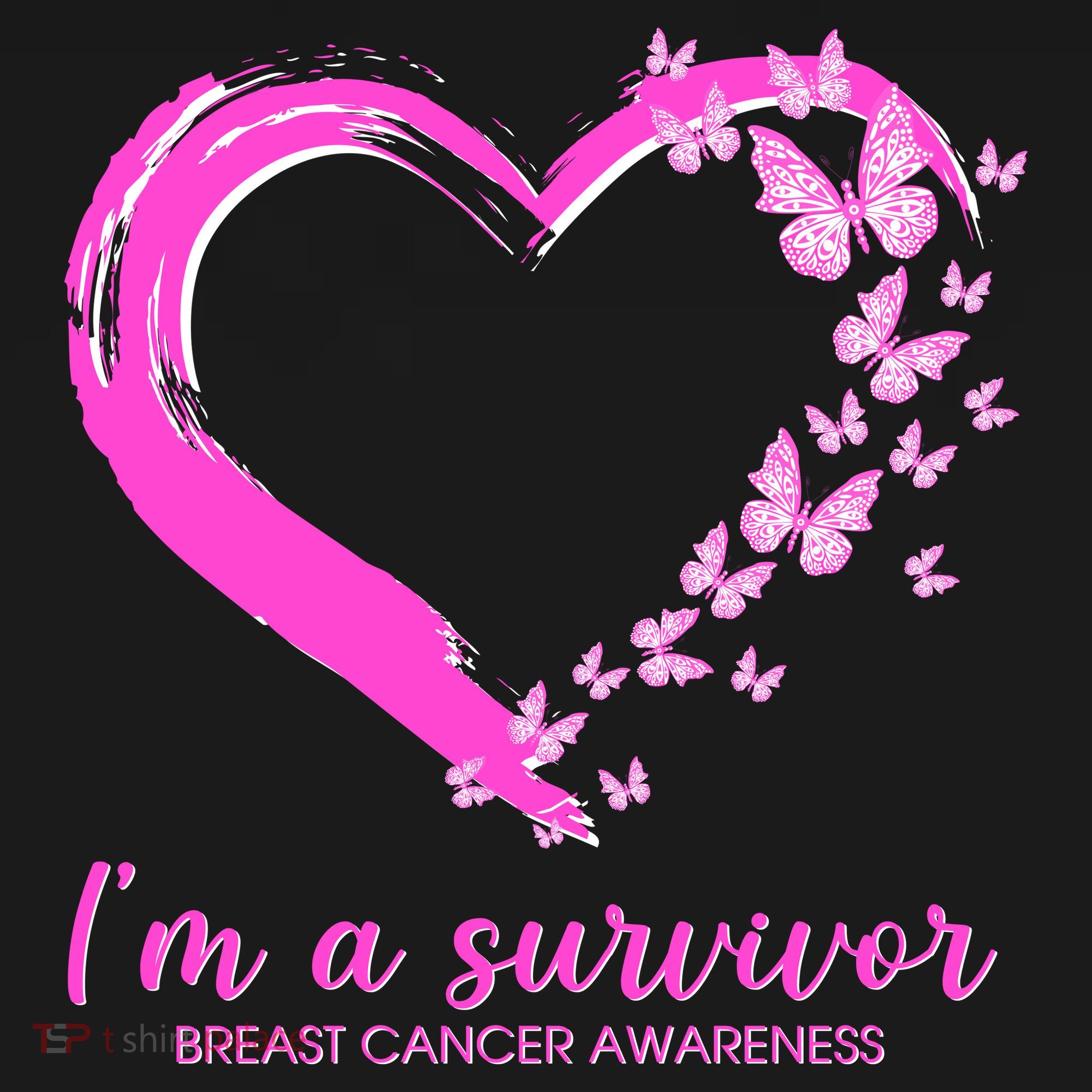 I'm a Survivor Breast Cancer Awareness Butterfly Heart Baby Bodysuit