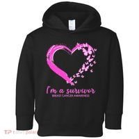 I'm a Survivor Breast Cancer Awareness Butterfly Heart Toddler Hoodie thumb 0