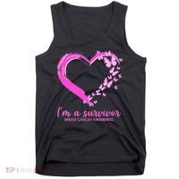 I'm a Survivor Breast Cancer Awareness Butterfly Heart Tank Top thumb 0