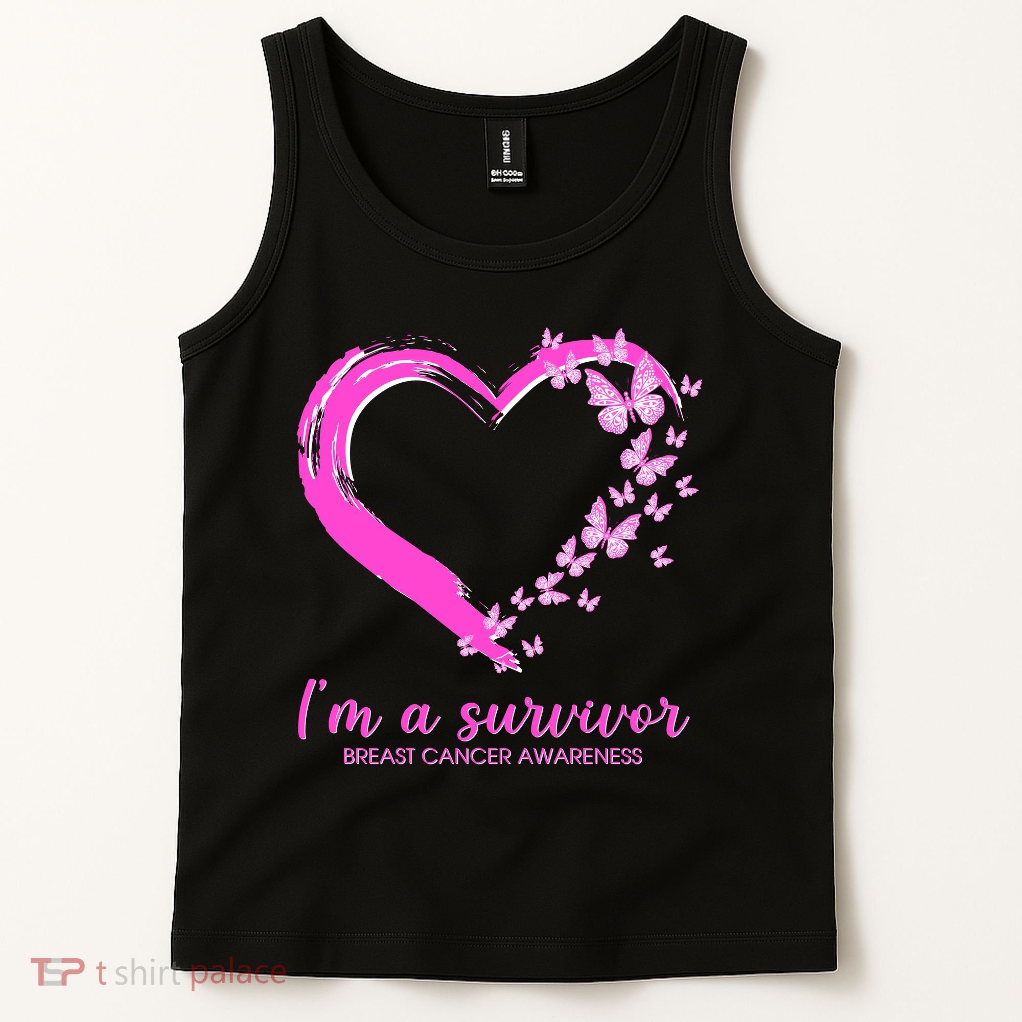 I'm a Survivor Breast Cancer Awareness Butterfly Heart Tank Top