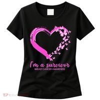 I'm a Survivor Breast Cancer Awareness Butterfly Heart Women's T-Shirt thumb 0