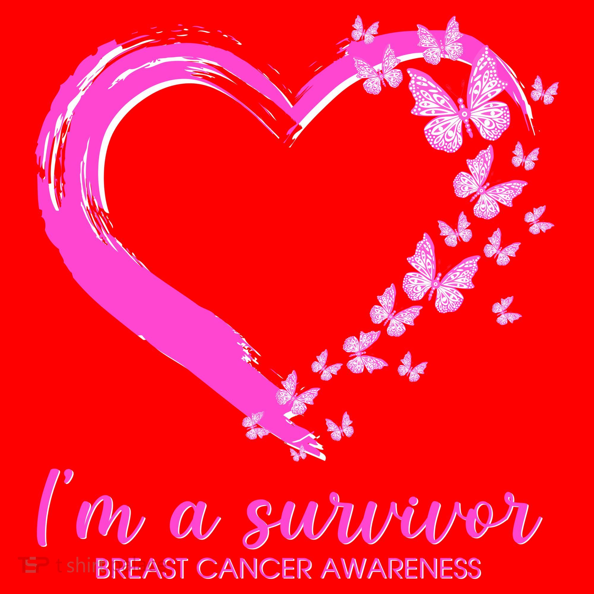 I'm a Survivor Breast Cancer Awareness Butterfly Heart Santa Hat