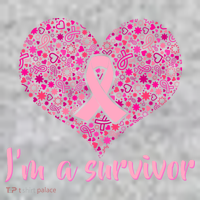 I'm A survivor Breast Cancer Awareness Heart The Baniff Cuffed Pom Beanie thumb 2