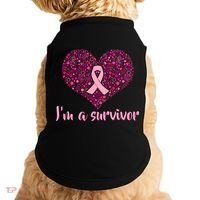 I'm A survivor Breast Cancer Awareness Heart Doggie Tank thumb 0