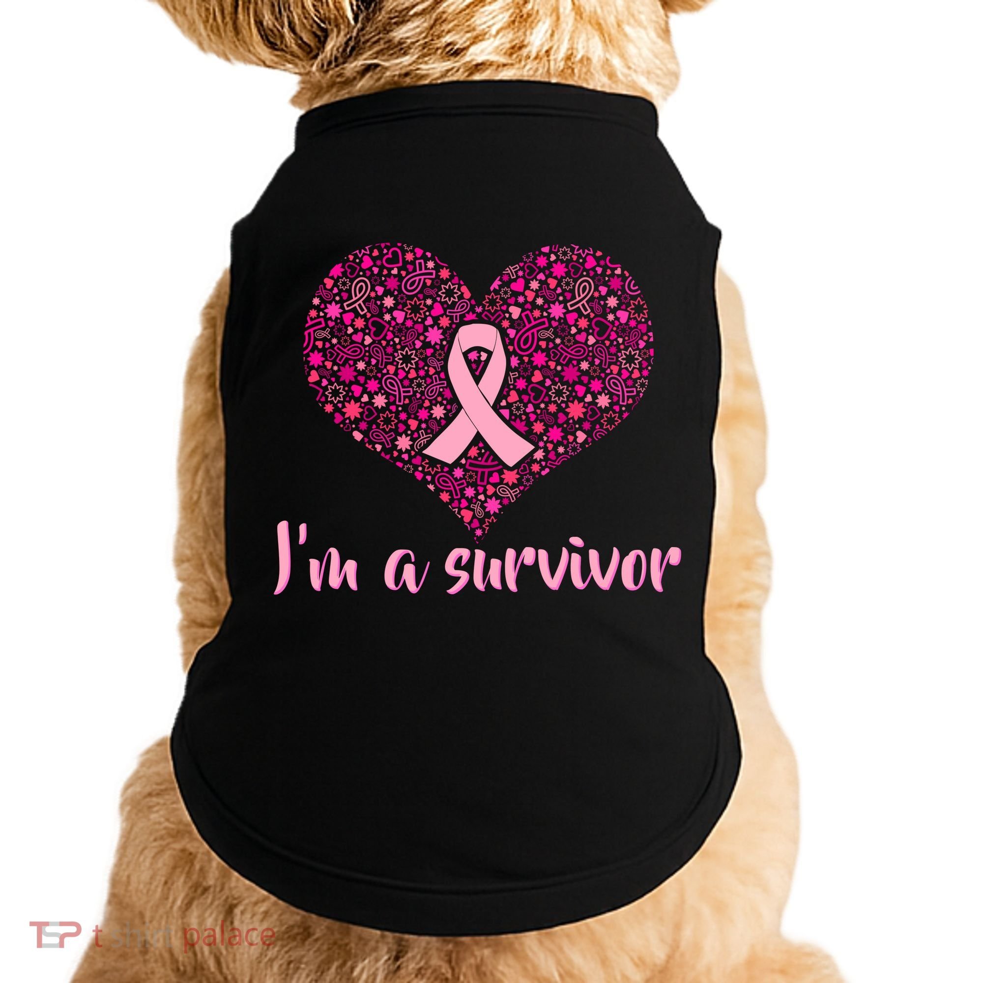 I'm A survivor Breast Cancer Awareness Heart Doggie Tank