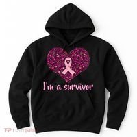 I'm A survivor Breast Cancer Awareness Heart Hoodie thumb 0
