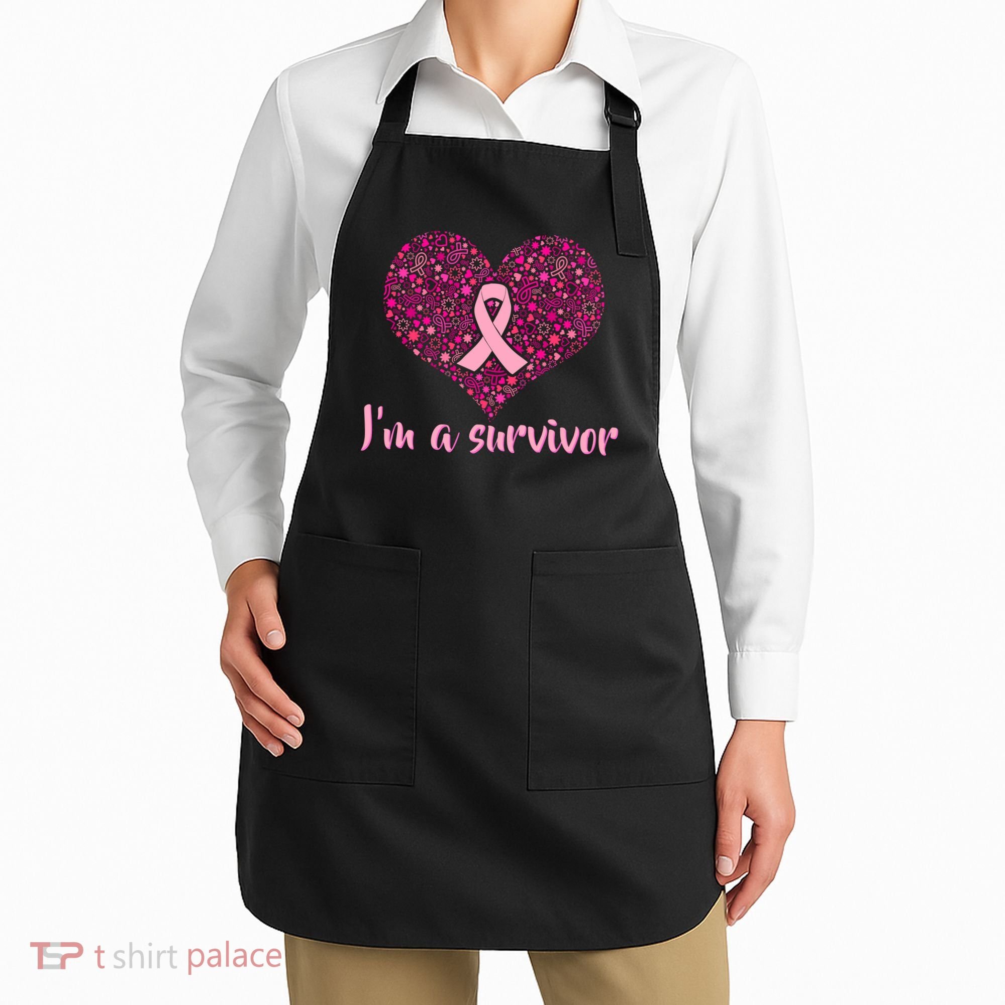 I'm A survivor Breast Cancer Awareness Heart Apron