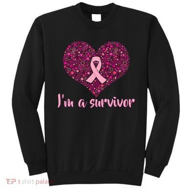 I'm A survivor Breast Cancer Awareness Heart Sweatshirt