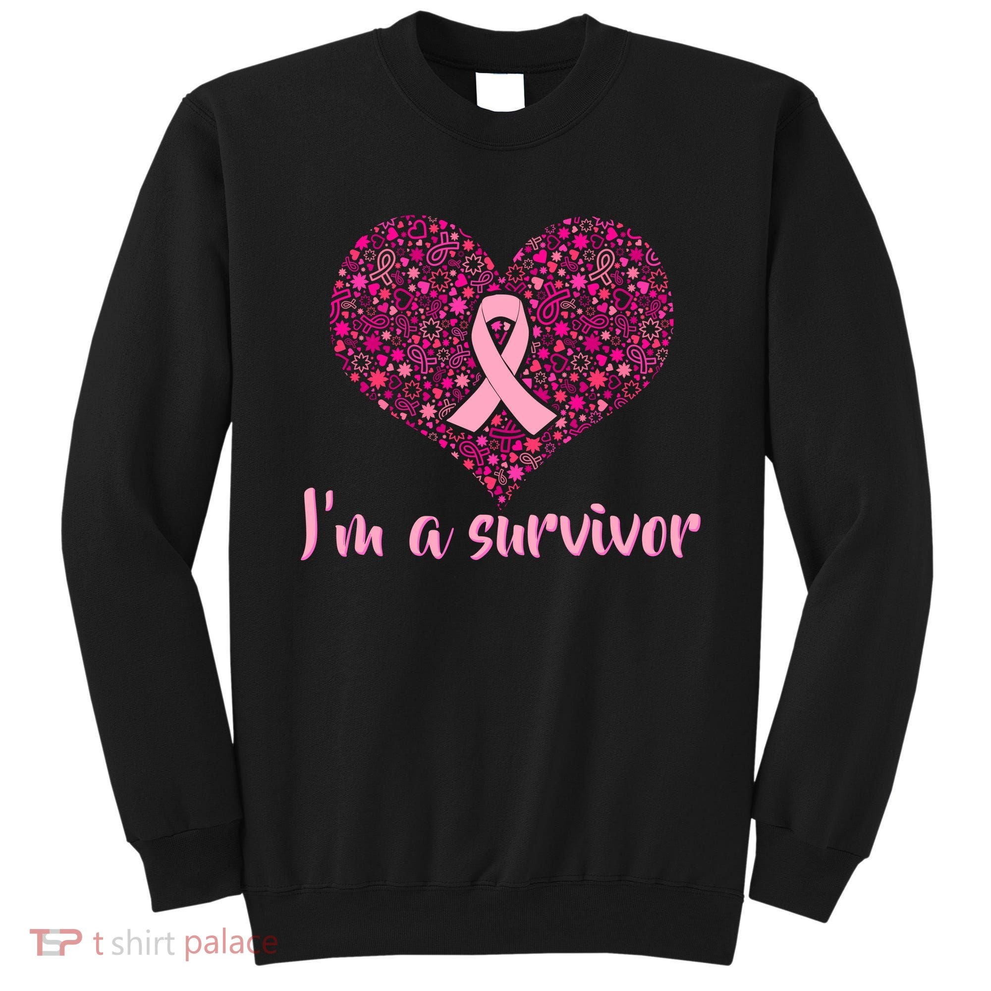 I'm A survivor Breast Cancer Awareness Heart Sweatshirt