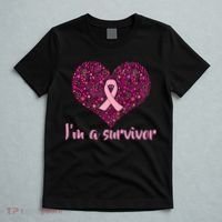I'm A survivor Breast Cancer Awareness Heart T-Shirt thumb 5