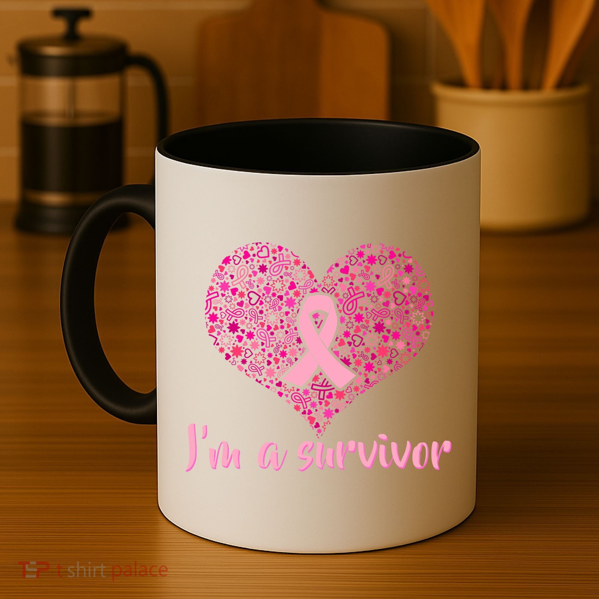 I'm A survivor Breast Cancer Awareness Heart Coffee Mug