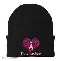 I'm A survivor Breast Cancer Awareness Heart Beanie thumb 0