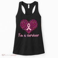 I'm A survivor Breast Cancer Awareness Heart Women's Tank Top thumb 0