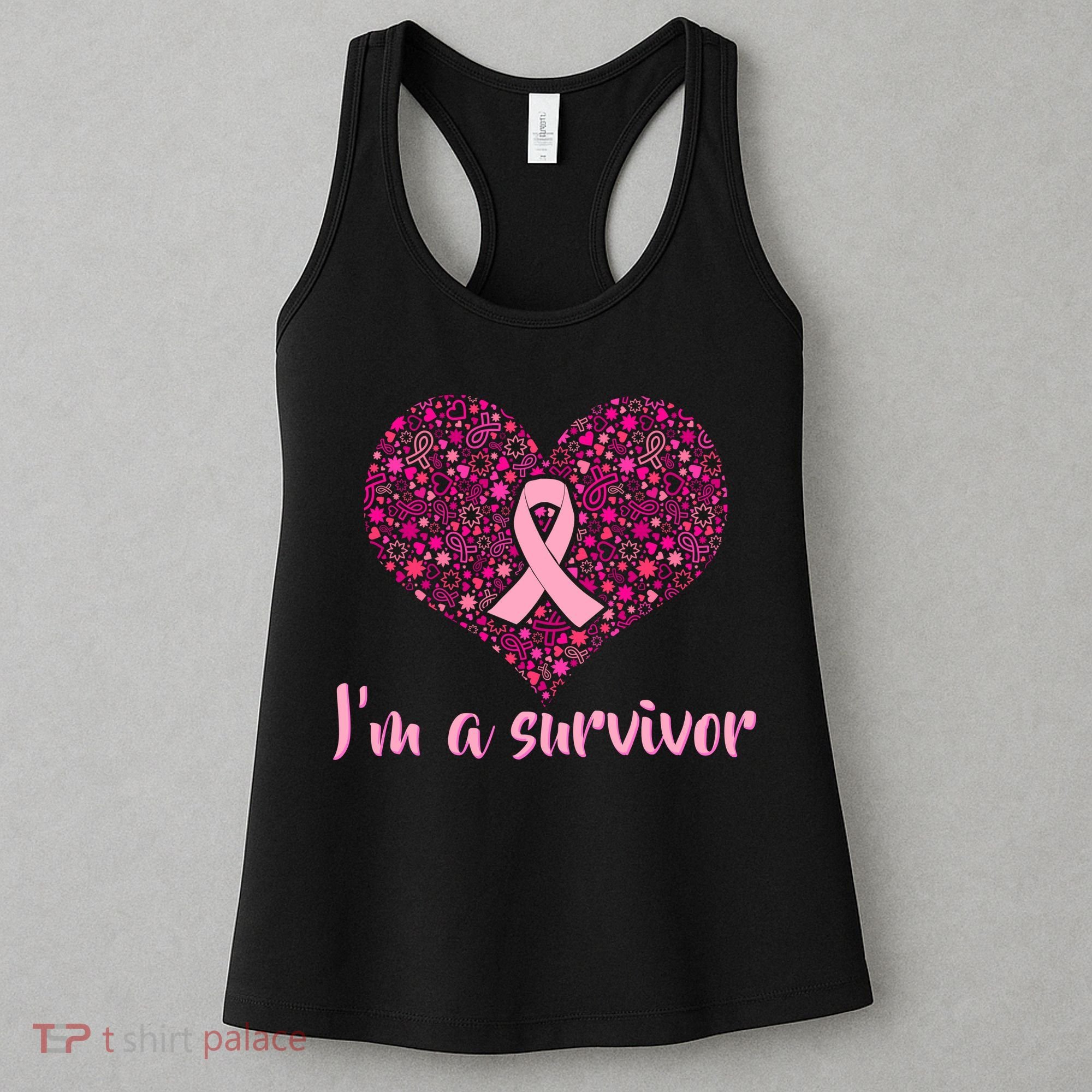 I'm A survivor Breast Cancer Awareness Heart Women's Tank Top