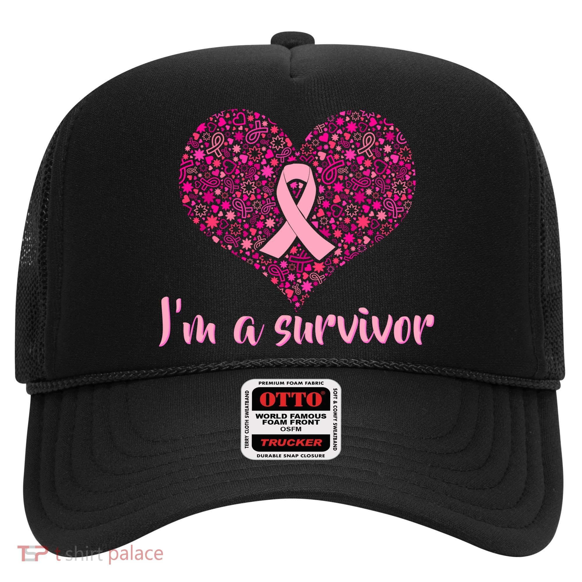 I'm A survivor Breast Cancer Awareness Heart Hat