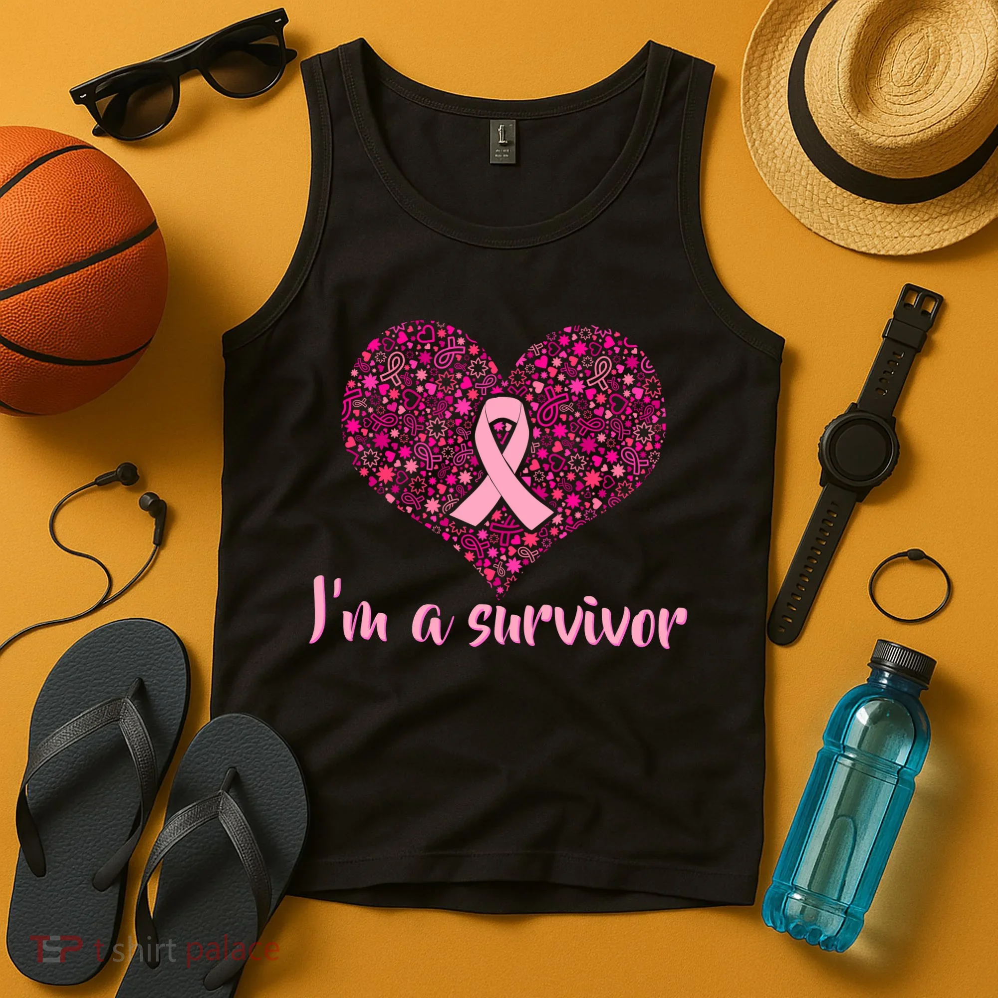 I'm A survivor Breast Cancer Awareness Heart Tank Top
