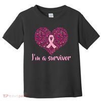 I'm A survivor Breast Cancer Awareness Heart Toddler T-Shirt thumb 0