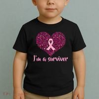 I'm A survivor Breast Cancer Awareness Heart Toddler T-Shirt thumb 2