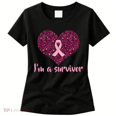 I'm A survivor Breast Cancer Awareness Heart Women's T-Shirt