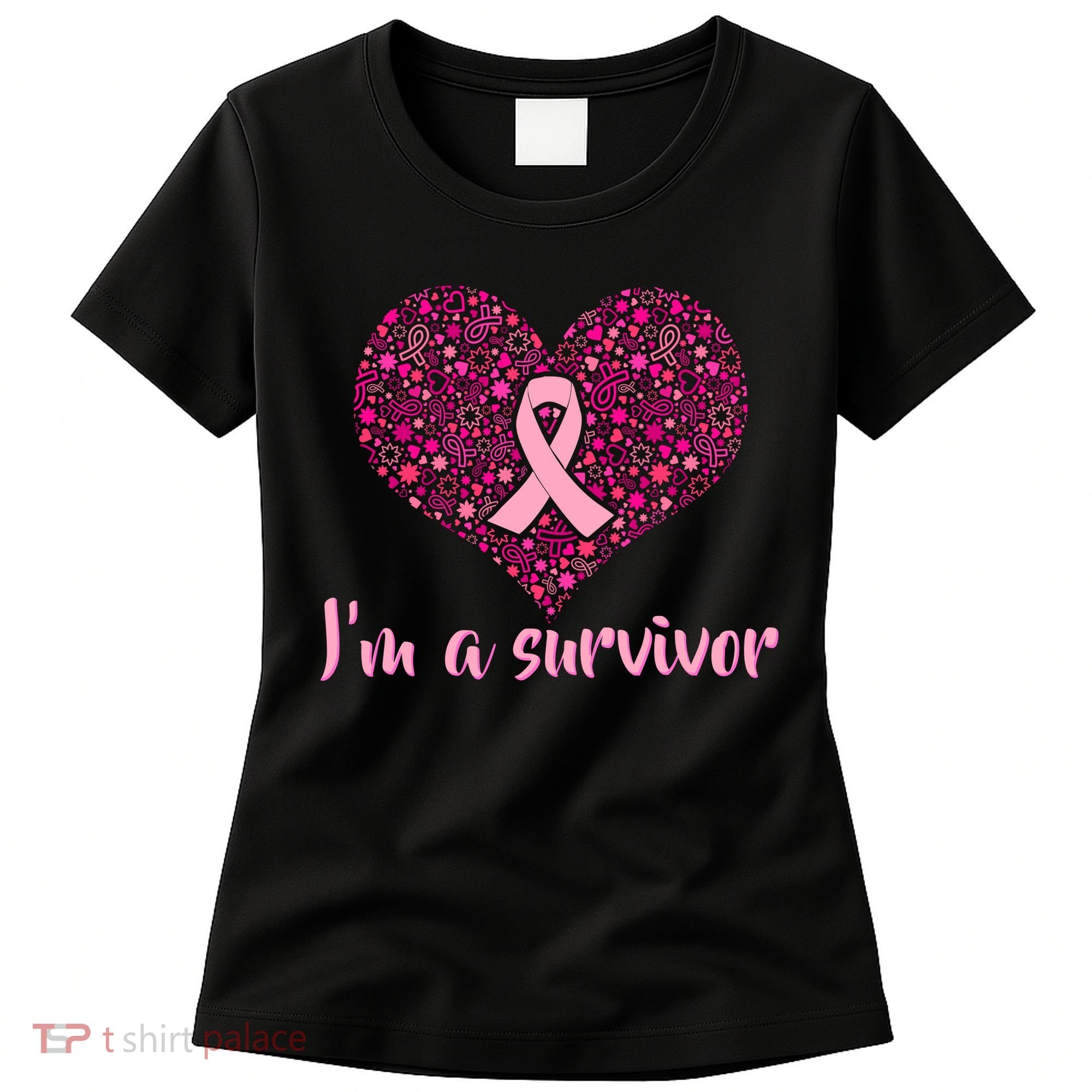 I'm A survivor Breast Cancer Awareness Heart Women's T-Shirt
