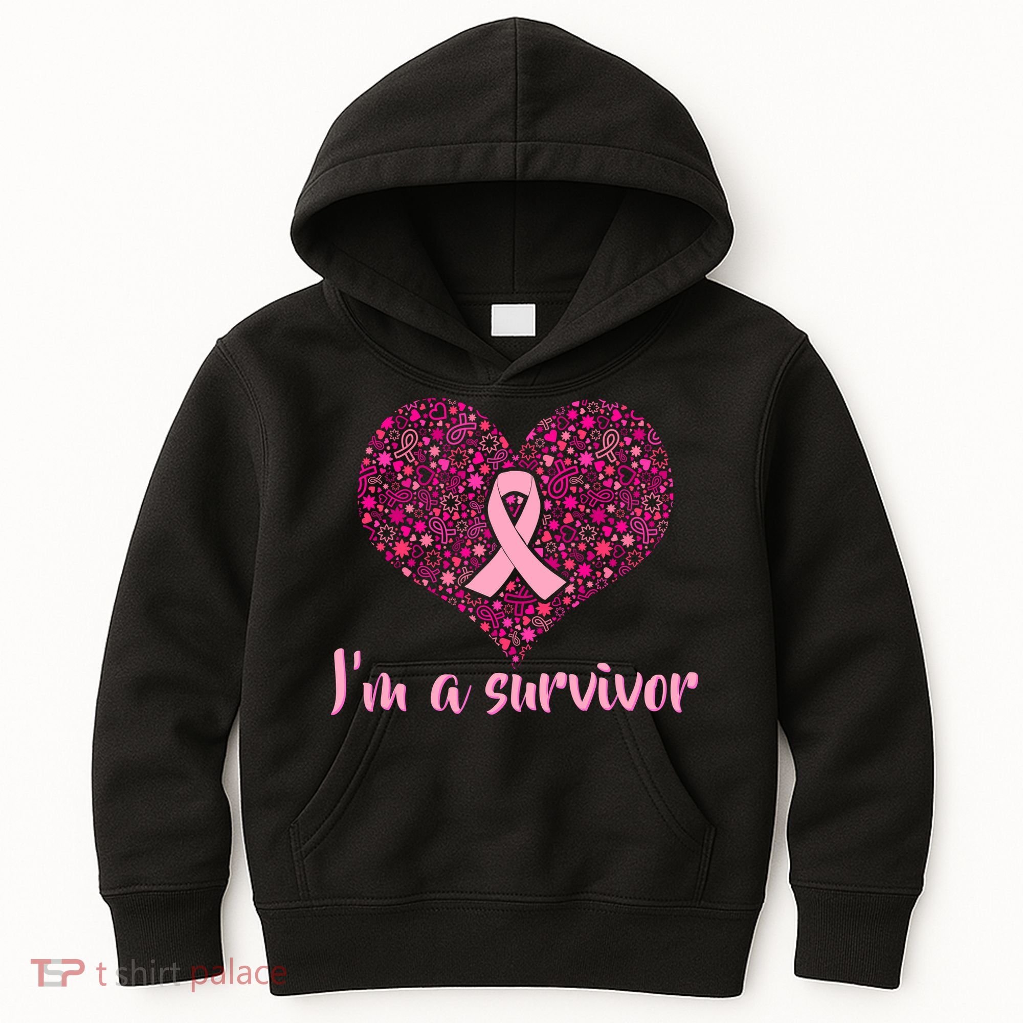 I'm A survivor Breast Cancer Awareness Heart Kids Hoodie