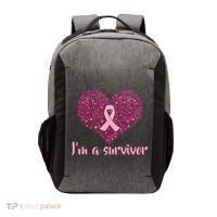 I'm A survivor Breast Cancer Awareness Heart Vector Backpack thumb 0