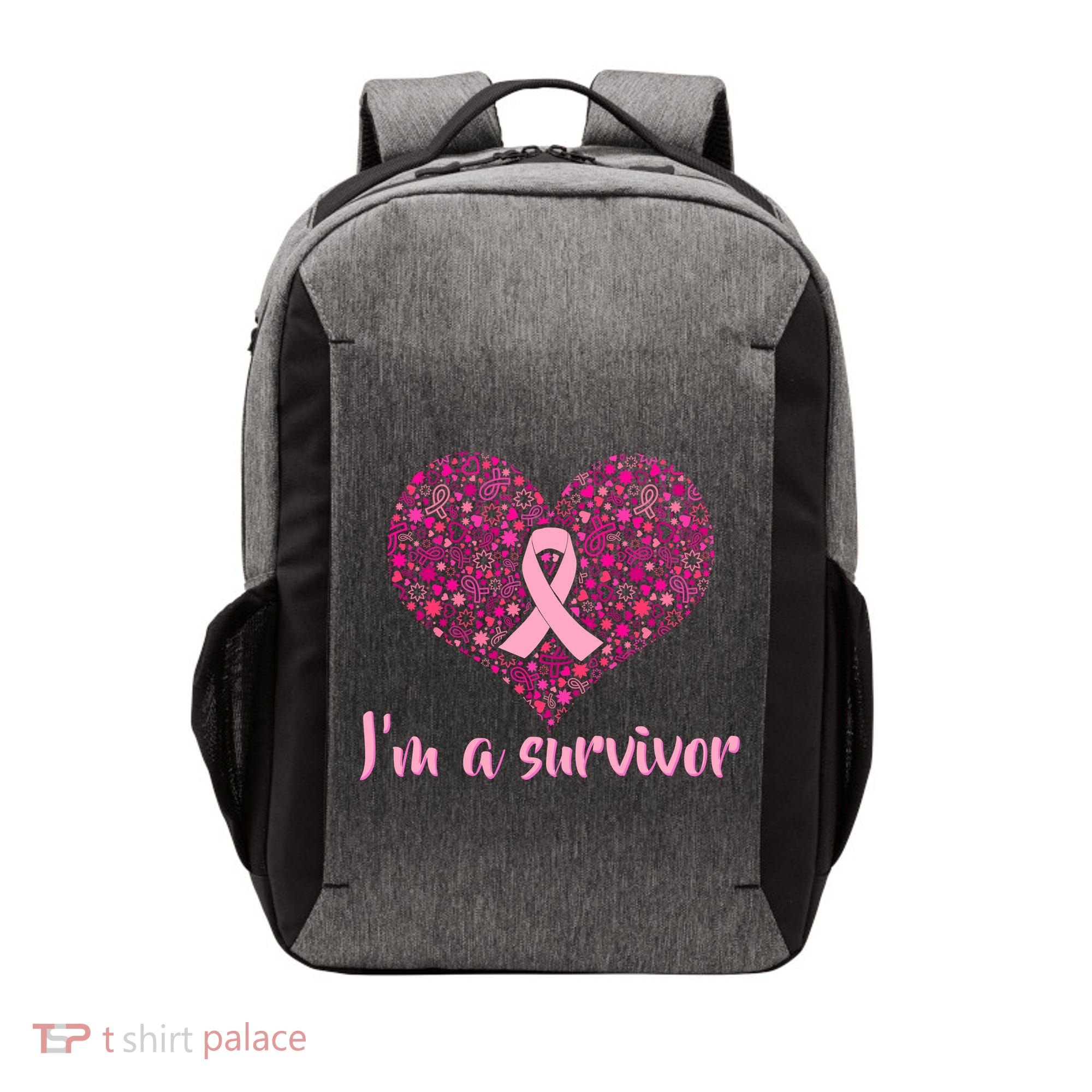 I'm A survivor Breast Cancer Awareness Heart Vector Backpack