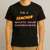 I'm A Teacher What's Your Superpower Comic Colors T-Shirt thumb 3