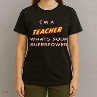 I'm A Teacher What's Your Superpower Comic Colors T-Shirt thumb 4