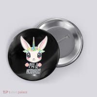 I'm A Unicorn Easter Bunny Funny Cute Button thumb 0