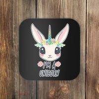 I'm A Unicorn Easter Bunny Funny Cute Coaster thumb 0
