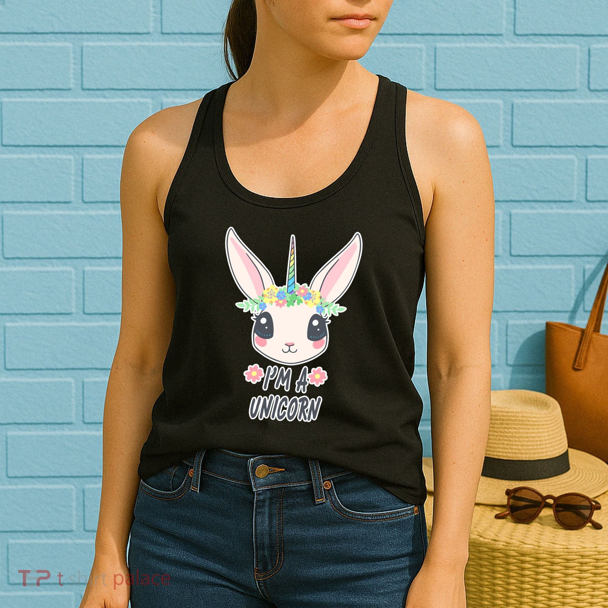 I'm A Unicorn Easter Bunny Funny Cute Women's Tank Top
