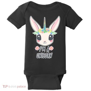 I'm A Unicorn Easter Bunny Funny Cute Baby Bodysuit