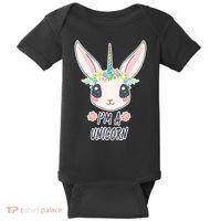 I'm A Unicorn Easter Bunny Funny Cute Baby Bodysuit thumb 0
