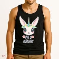 I'm A Unicorn Easter Bunny Funny Cute Tank Top thumb 3