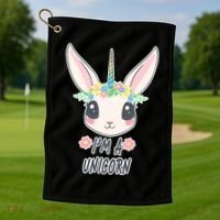 I'm A Unicorn Easter Bunny Funny Cute Golf Towel thumb 1