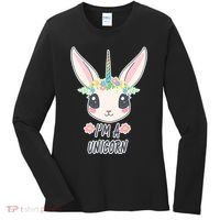 I'm A Unicorn Easter Bunny Funny Cute Women's Long Sleeve Shirt thumb 0