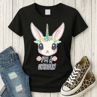 I'm A Unicorn Easter Bunny Funny Cute Women's T-Shirt thumb 3