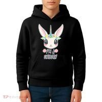 I'm A Unicorn Easter Bunny Funny Cute Kids Hoodie thumb 4
