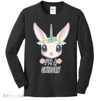I'm A Unicorn Easter Bunny Funny Cute Kids Long Sleeve Shirt thumb 0