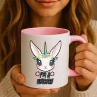 I'm A Unicorn Easter Bunny Funny Cute Coffee Mug thumb 3