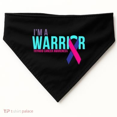 I'm a Warrior Thyroid Cancer Awareness USA-Made Doggie Bandana