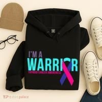 I'm a Warrior Thyroid Cancer Awareness Hoodie thumb 4