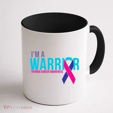 I'm a Warrior Thyroid Cancer Awareness Coffee Mug back