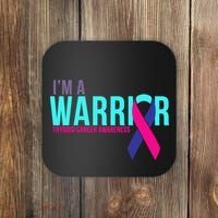 I'm a Warrior Thyroid Cancer Awareness Coaster thumb 0