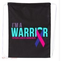 I'm a Warrior Thyroid Cancer Awareness Drawstring Bag thumb 0