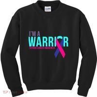 I'm a Warrior Thyroid Cancer Awareness Kids Sweatshirt thumb 0